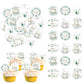 60 PCS Edible Baby Shower Cupcake Toppers Woodland Jungle Leaf Love Welcome Baby Cupcake Picks Edible Oh Baby Cake Decorations f