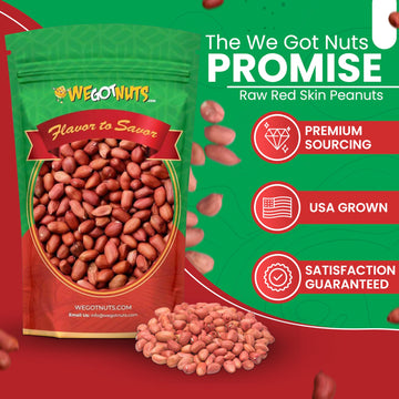 Raw Red skin Peanuts, USA Grown, (Unsalted) 5LB Bag Bulk (80oz) - We Got Nuts