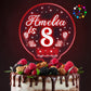 EDSG Personalized Acrylic Birthday Cake Topper with LED Light, Design 4, for 1st to 60th Birthday Celebrations