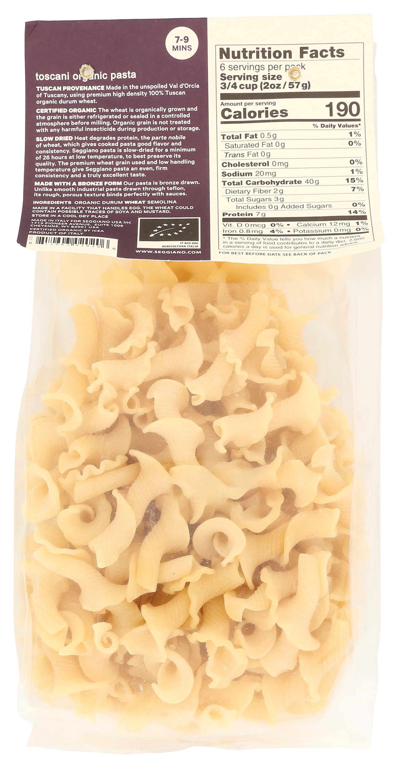 Seggiano, Toscani Organic Pasta, 13.2 Oz