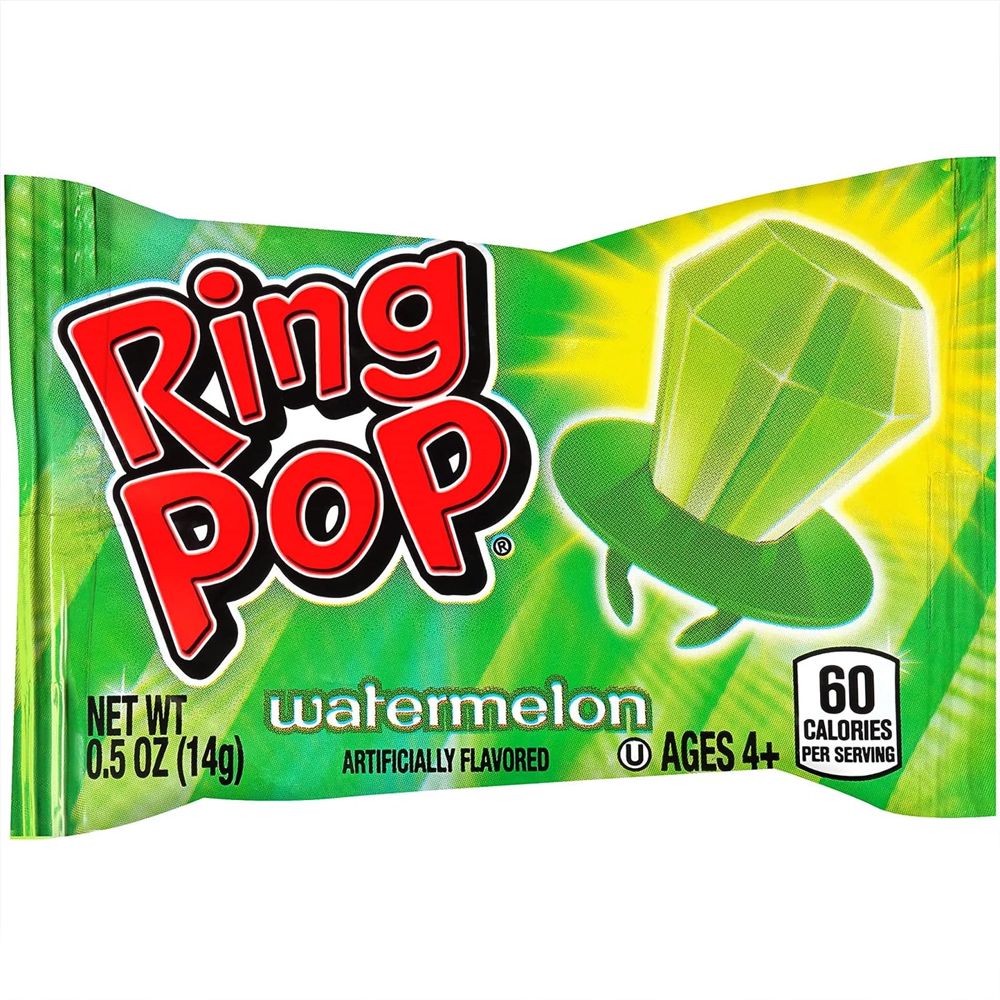 Refreshing Green Watermelon Flavor Topps Ring Pops - (Pack Of 30) - Perfect For St. Patricks Day Celebrations, Party Favors, And