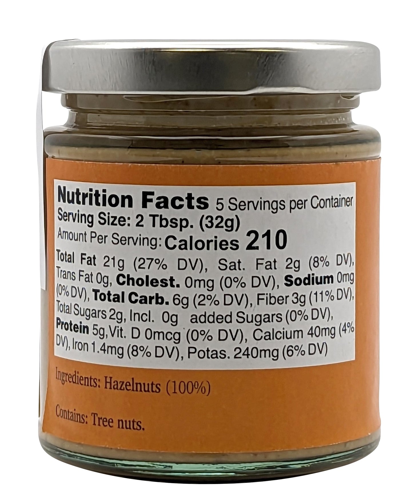 Nutural World - Smooth Hazelnut butter 6 Oz (170g) - 100% Pure/Single Ingredient - Great Taste Award winner