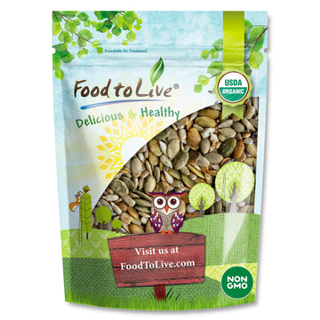 Food to Live Organic Dry Roasted Sunflower and Pumpkin Seed Mix with Himalayan Salt, 1 Pound - Oven Roasted, Lightly Salted, No 