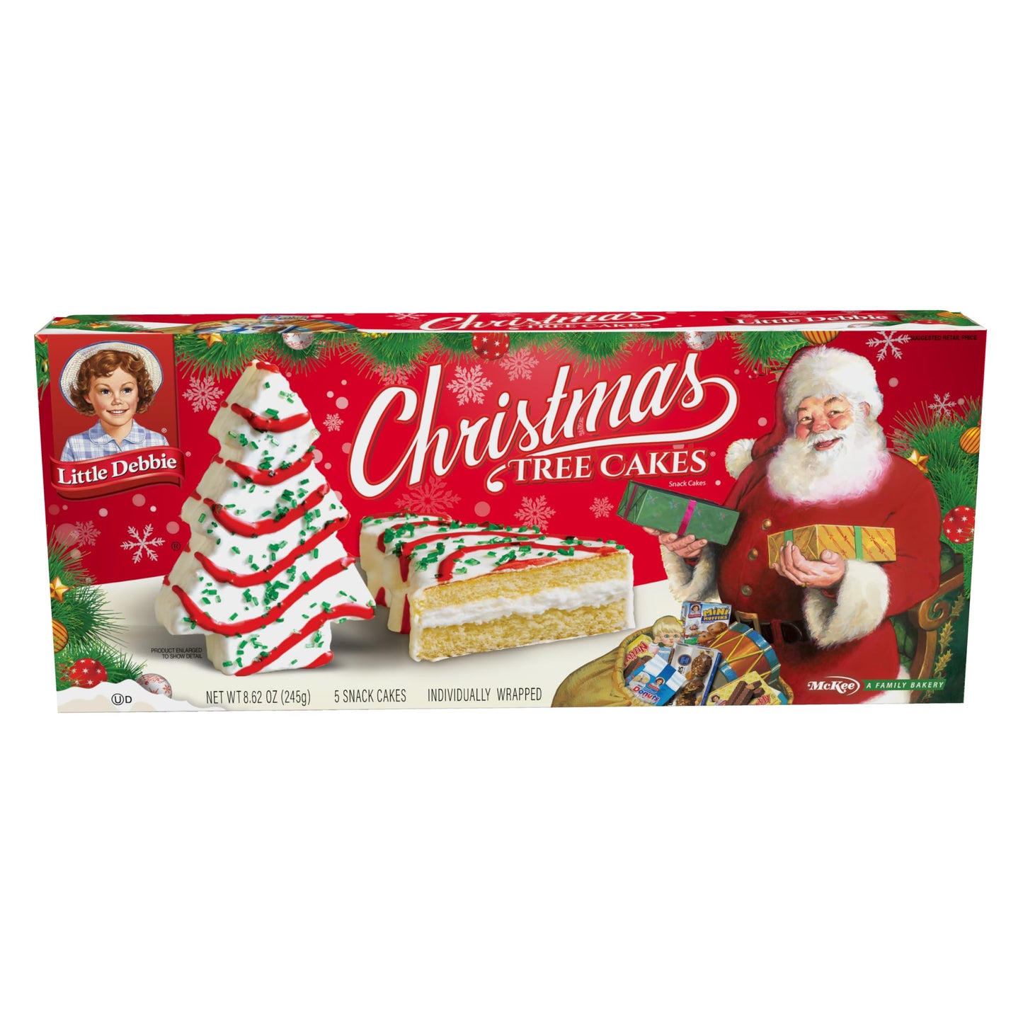 Little Debbies | Vanilla Christmas Tree | Cake | 4 pack