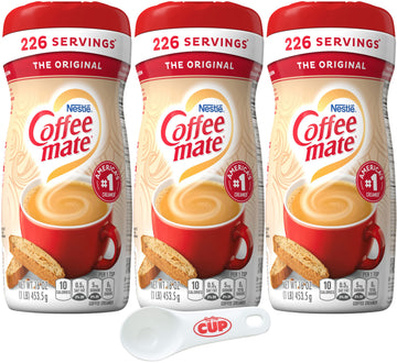 Coffee mate Original Powdered Creamer, 16 oz (Pack of 3) with By The Cup Coffee Scoop