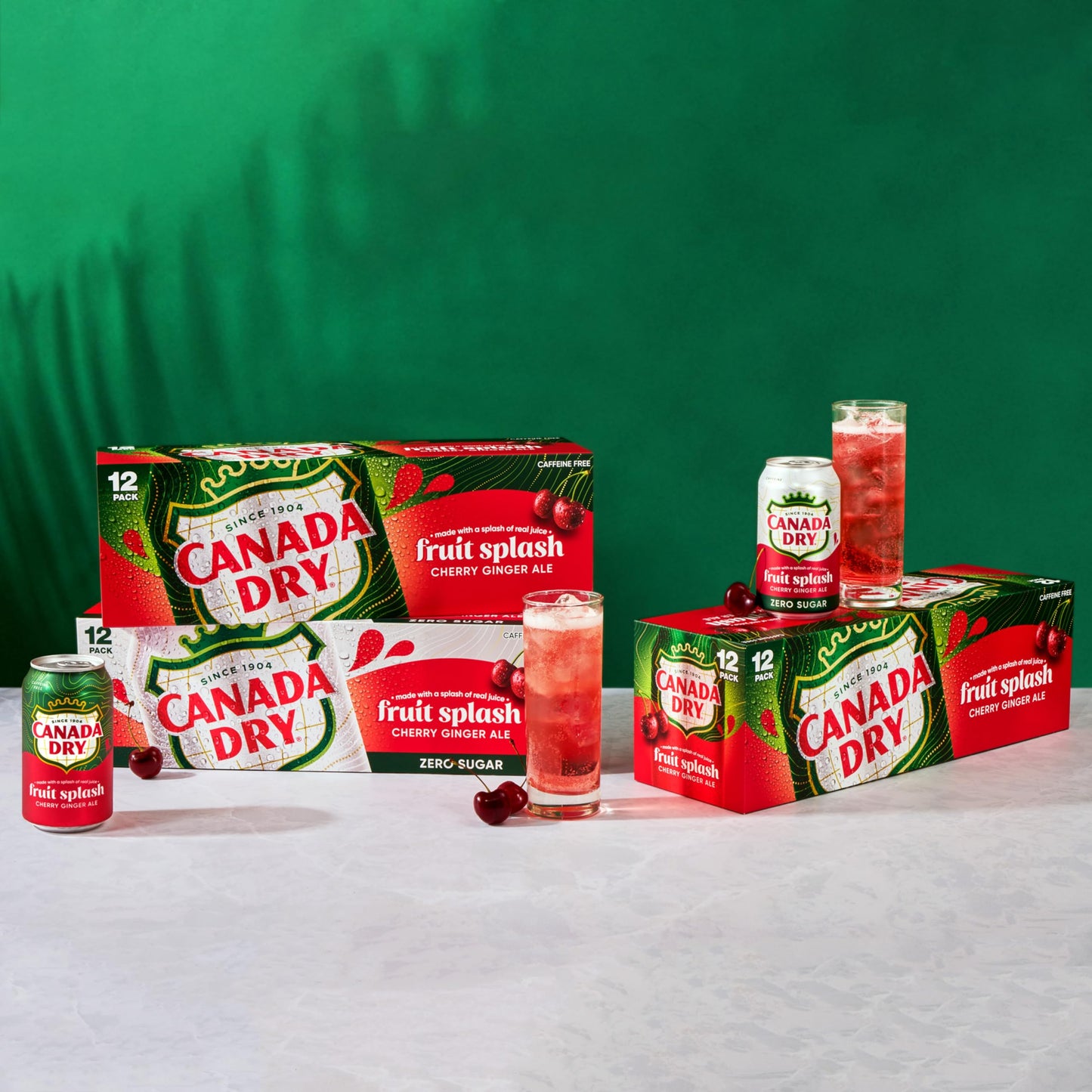 Canada Dry Cherry Ginger Ale Fruit Splash, 12 Fl Oz (Pack of 12)