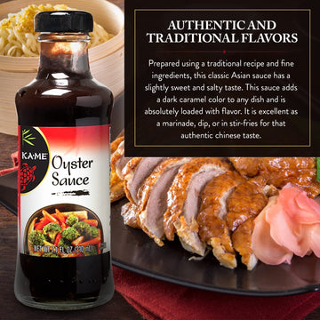 Ka-Me Oyster Sauce 7.0 Oz, Authentic Asian Ingredients And Flavors, Certified Gluten Free, No Preservatives/Msg, For Marinade, D