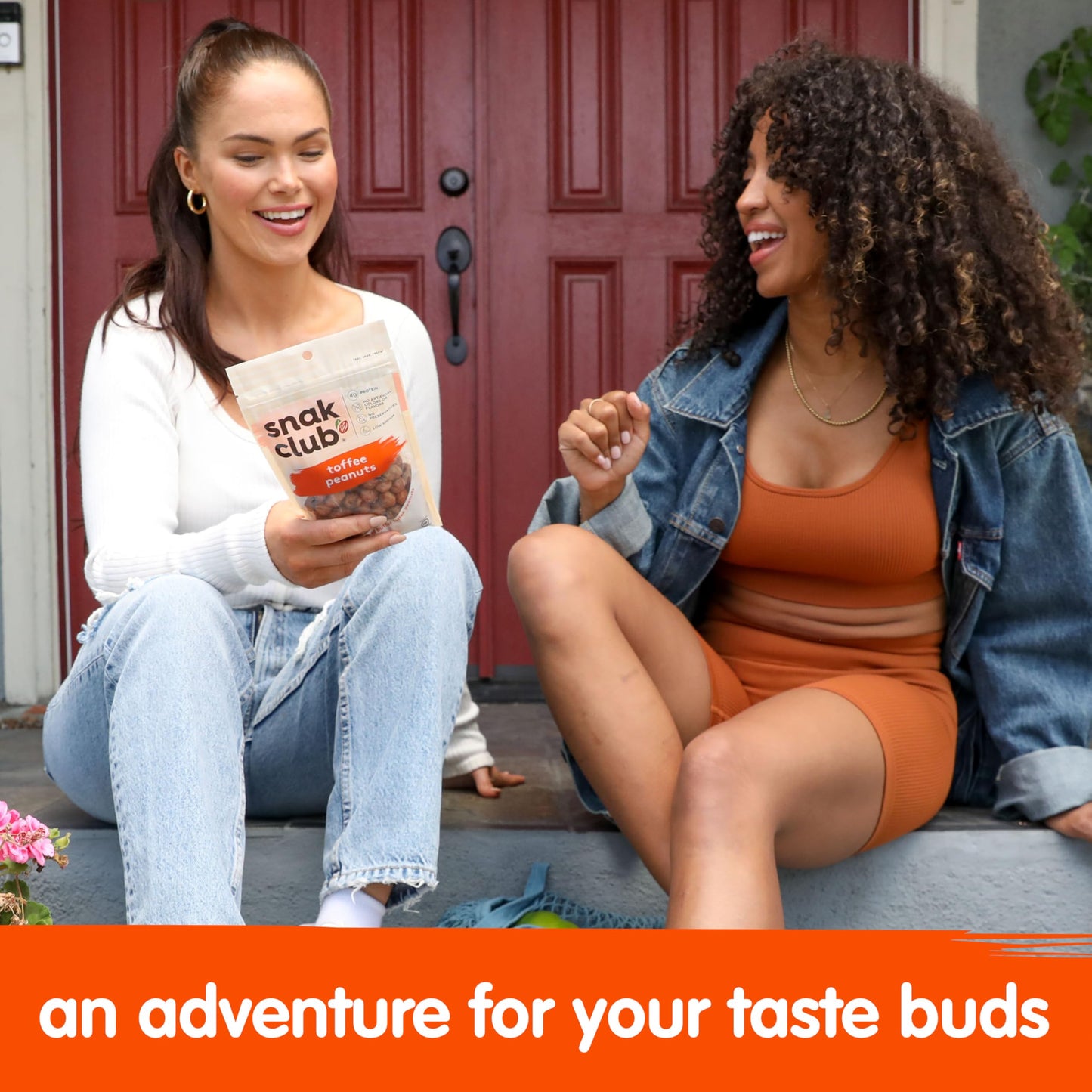 Snak Club Toffee Peanuts, Candied Peanuts with Praline Coat and Sweet Cream, Gluten-Free and Kosher Snack, 7.5 oz Resealable Bag