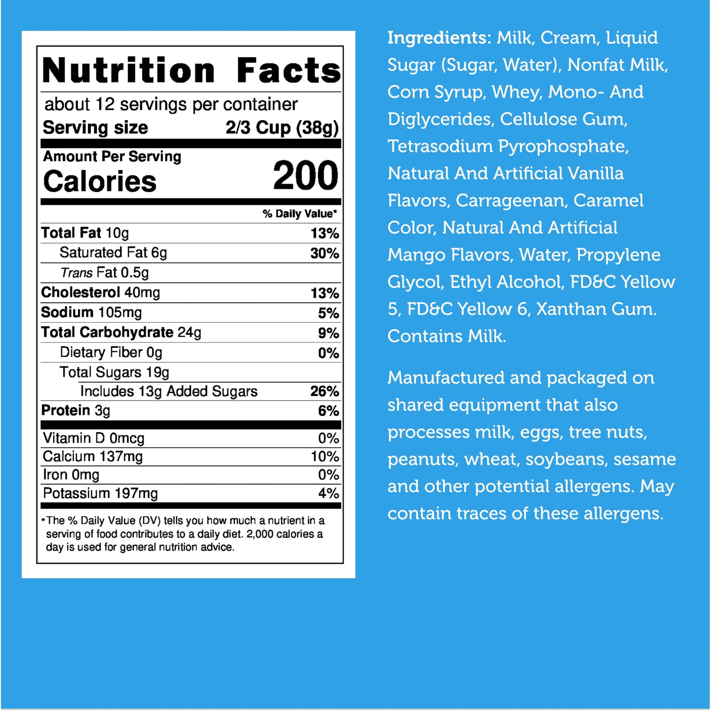 Arctic Farms Freeze Dried Ice Cream Bits Bulk - Does Not Melt (Mango) (1Lb)