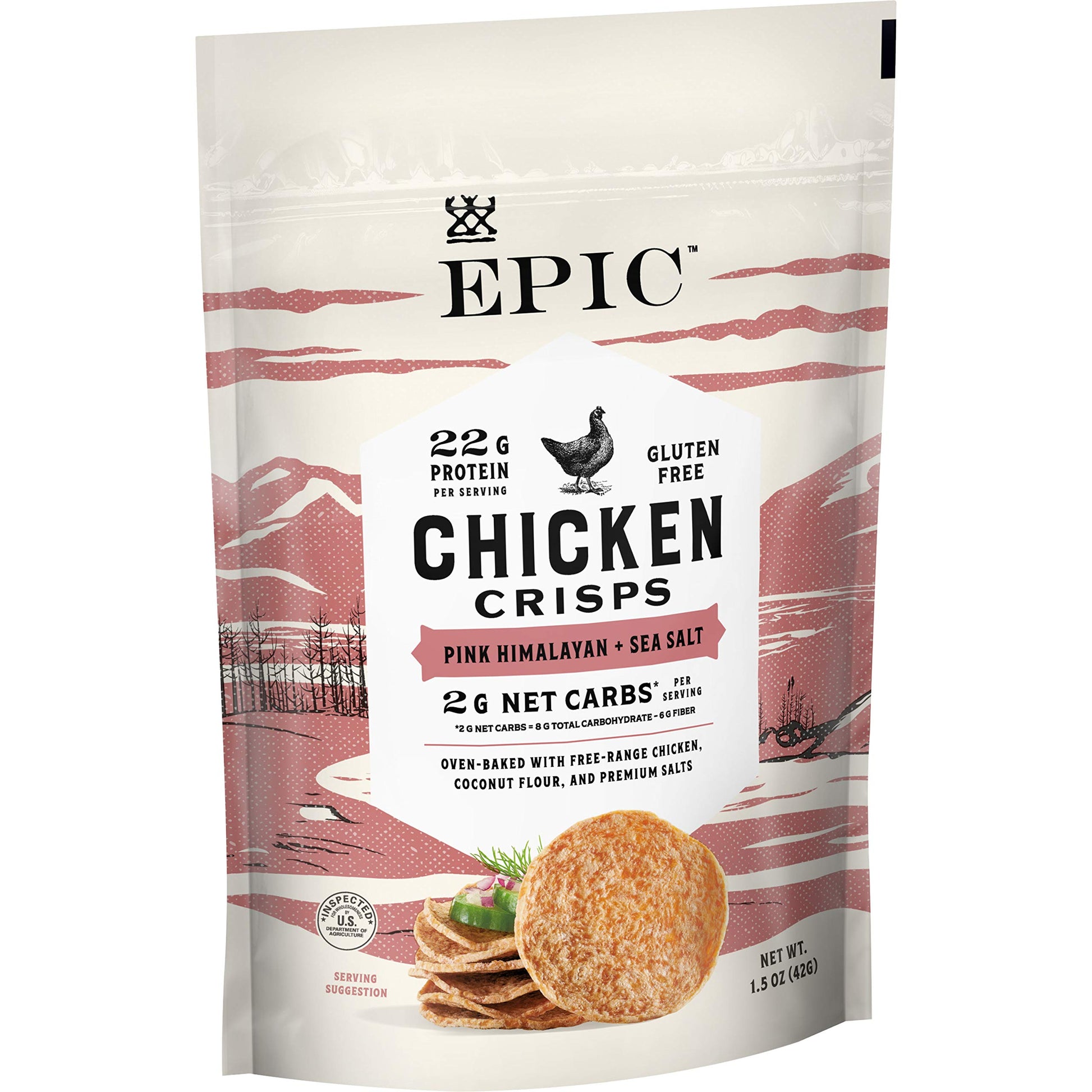 Epic Pink Himalayan Sea Salt Chicken Crisps 1.5 Oz