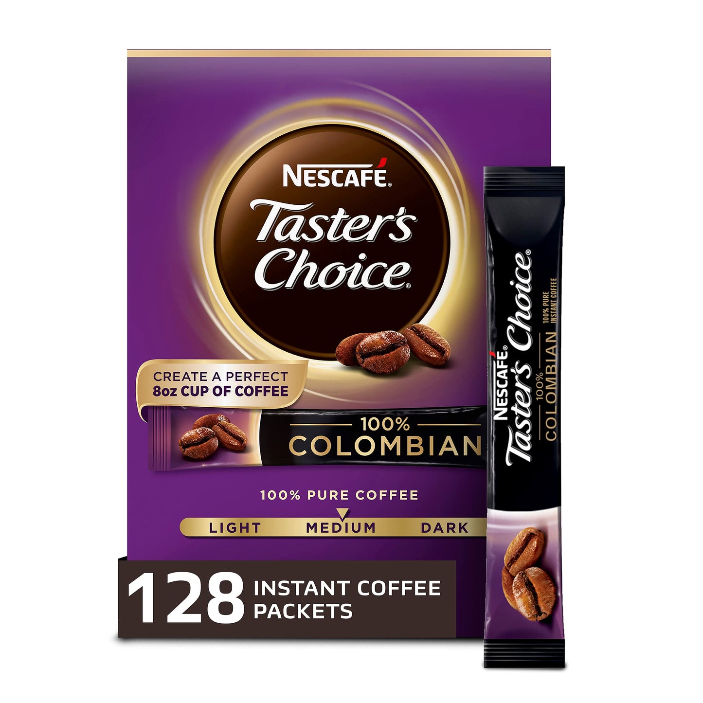 Nescafe Tasters Choice Instant Coffee  Colombian  16 count (Pack of 8)