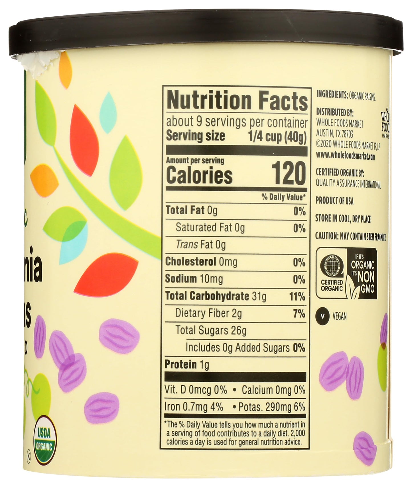 365 by Whole Foods Market Organic Raisins, 12 Ounce, Pack of 1