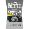 Kettle Brand Krinkle Cut Salt and Fresh Ground Pepper Kettle Potato Chips, Gluten-Free, Non-GMO, 7.5 oz Bag (Pack of 12)