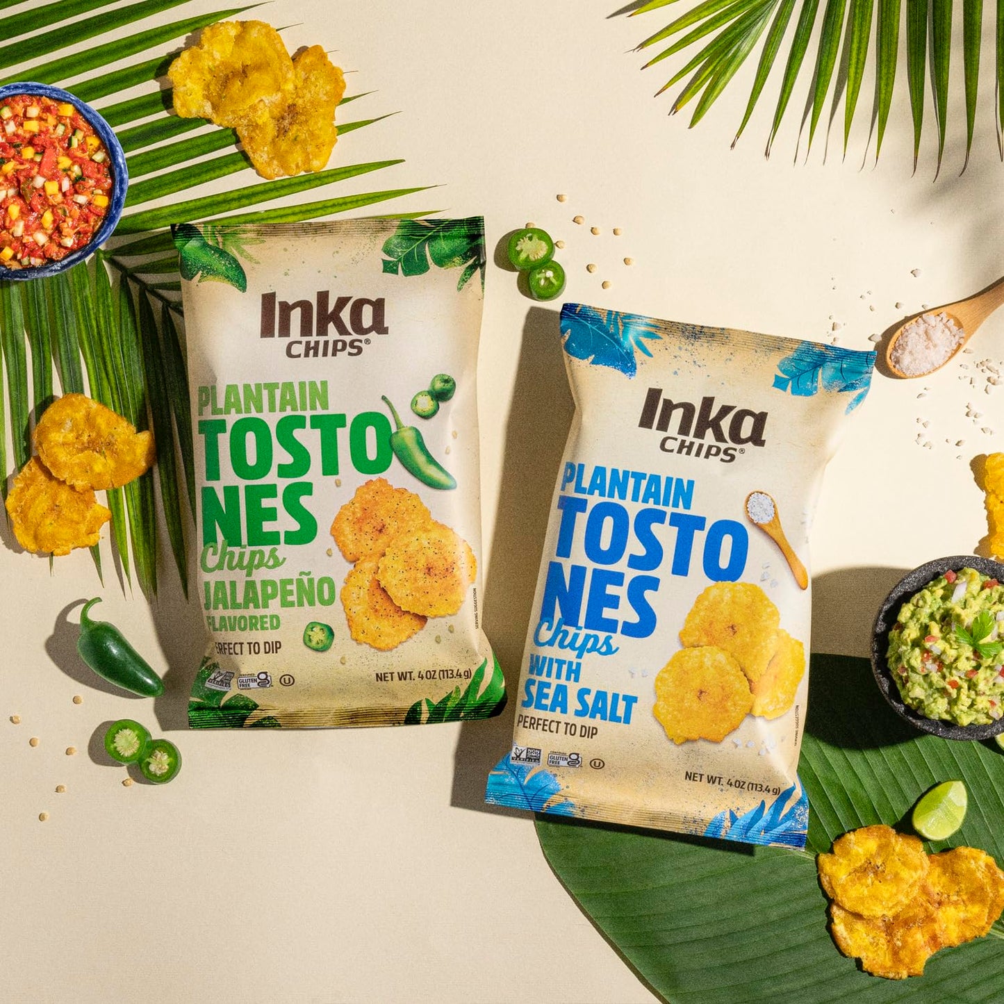 Inka Jalapeo Flavored Tostones Chips, Gluten Free, Non GMO, 4 Ounces (Pack Of 12)