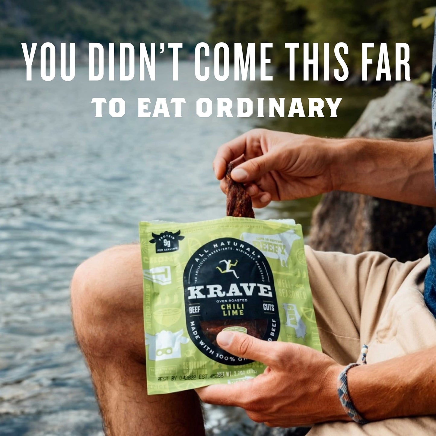 KRAVE Beef Jerky, Chili Lime - Gluten Free, Protein Packed Snack - 2.7 Ounce