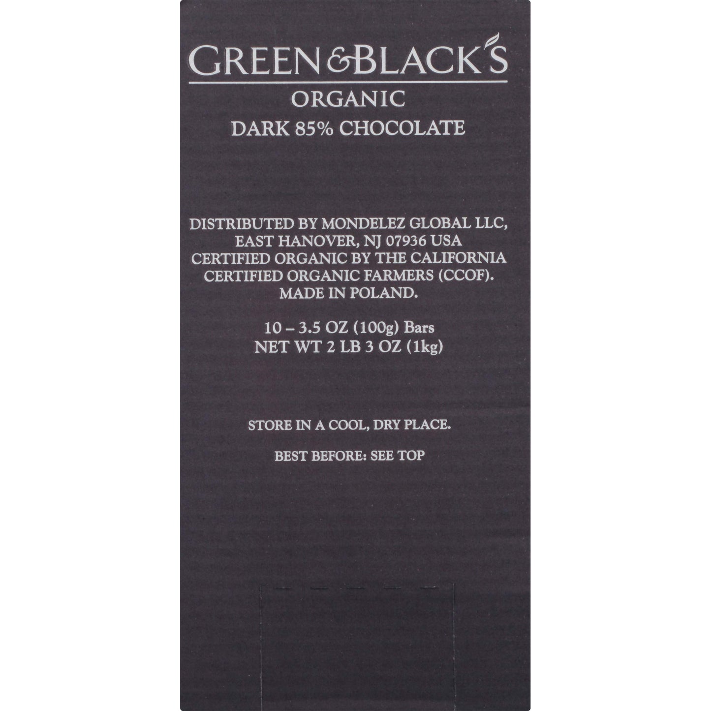 Green & Blacks Organic Dark Chocolate, 85% Cacao, 3.5 Ounce (Pack of 10)