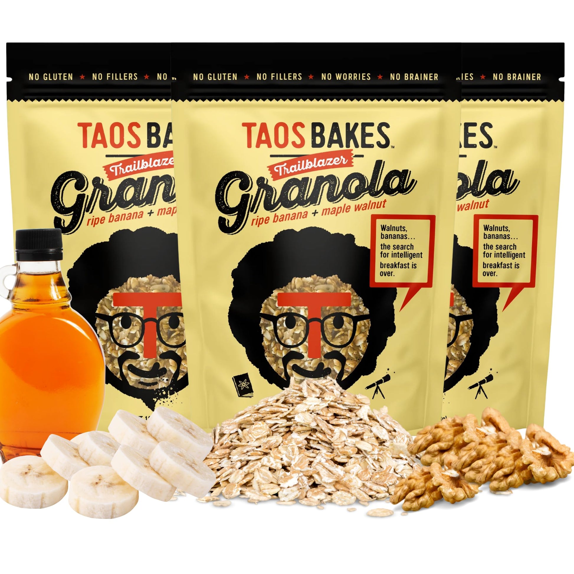 Taos Bakes - Ripe Banana & Maple Walnut Granola - Crunchy Granola Breakfast Snack - Gluten Free, No GMOS, No Fillers - 10 oz (Pa