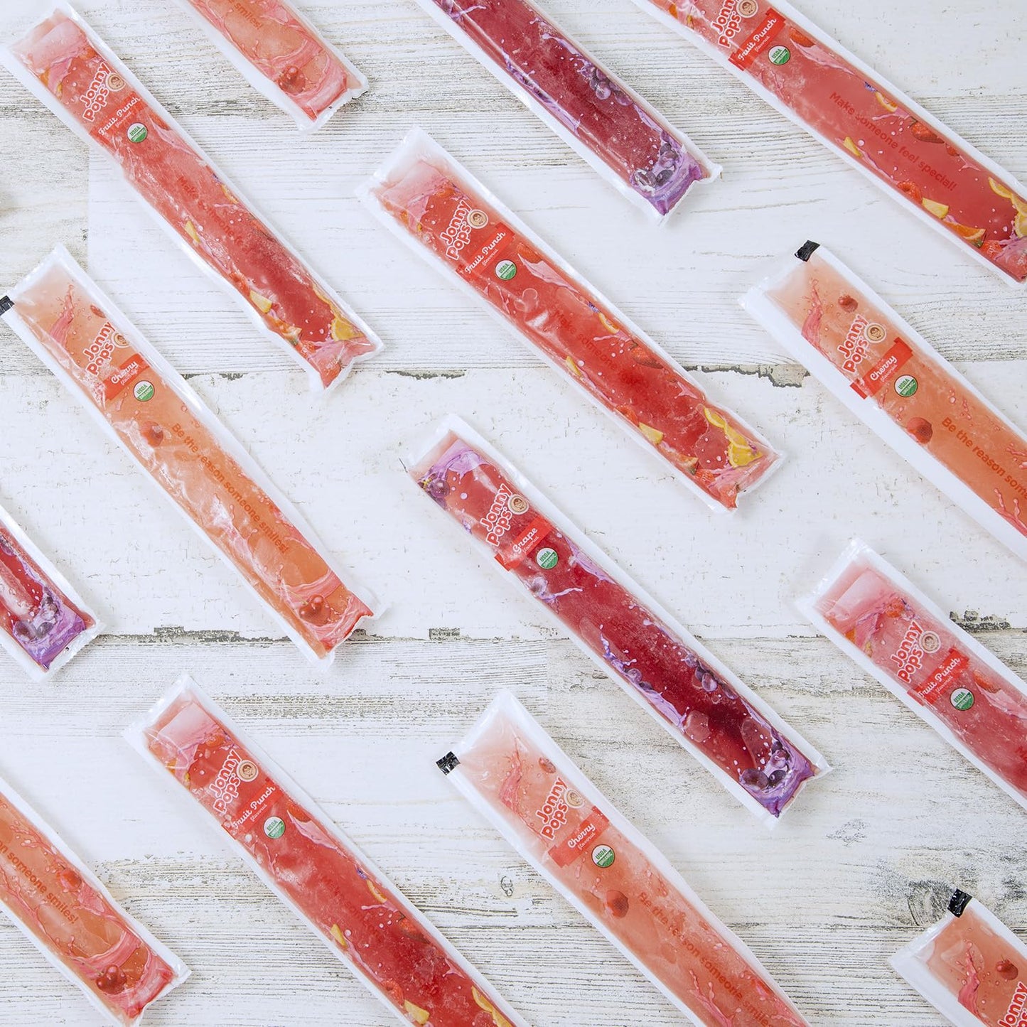 Jonnypops Organic Freezer Pops Variety Pack - Grape, Cherry, Fruit Punch - Top 8 Allergen Free, Vegan & Kosher (24 Count - 2 Pac