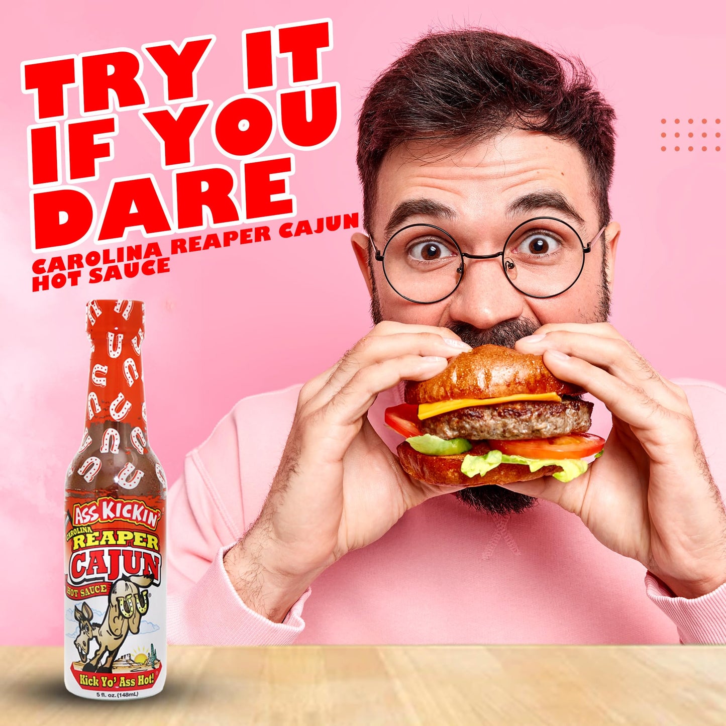 ASS KICKIN Carolina Reaper Cajun Hot Sauce - Gourmet Gift for Hot Sauce Lovers - Spicy Flavor