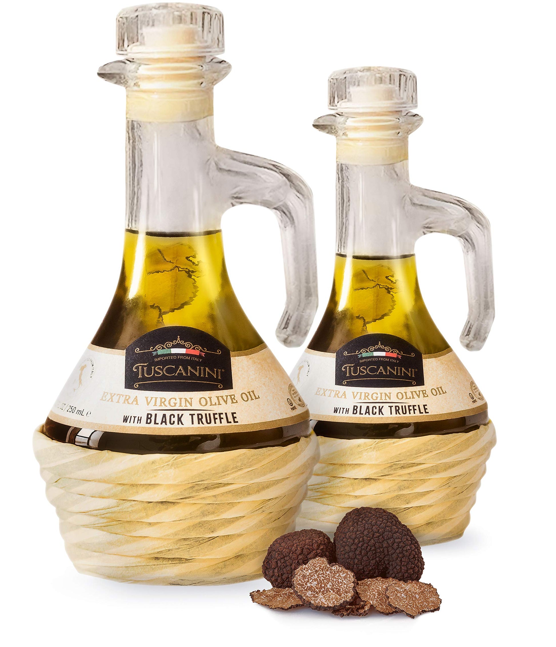 Tuscanini Black Truffle Extra Virgin Olive Oil 250mL (2 Pack), Imported from Italy, Cold-Pressed, Luxurious Taste, All Natural, 