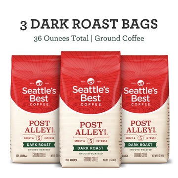 Seattle’S Best Coffee, Dark Roast Ground Coffee, Post Alley, 100% Arabica, 3 Bags (12 Oz Each)