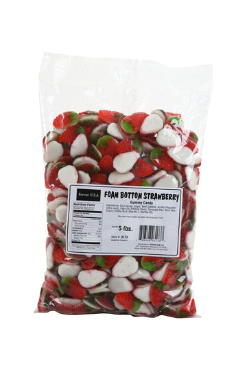 Kervan Candy Bebeto Foam Bottom Strawberry Gummies - Fruity, Soft & Sweet Gummy Candy Bulk For Kids, Gift Snacks And Parties - Strawberry Gummies Big Party Size Bag (5 Lbs)