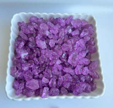 Sweetglob Old Fashioned Large Rock Sugar Candy Gems, Lump Sugar Rock Crystals (Purple Grape, 1 Pound)