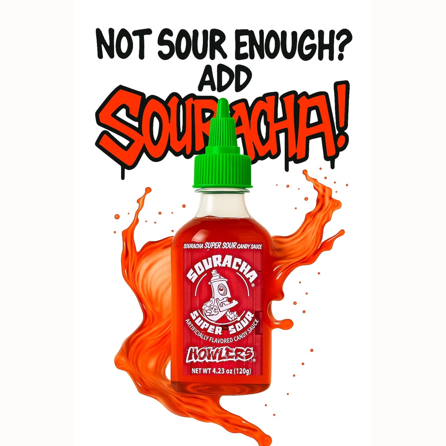Alberts Souracha Liquid Sour Candy - Super Sour Cherry, 12 Pack, Christmas Stocking Stuffer