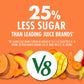 V8 Peach Mango 100% Fruit and Vegetable Juice, 46 fl oz Bottle (6 Pack)