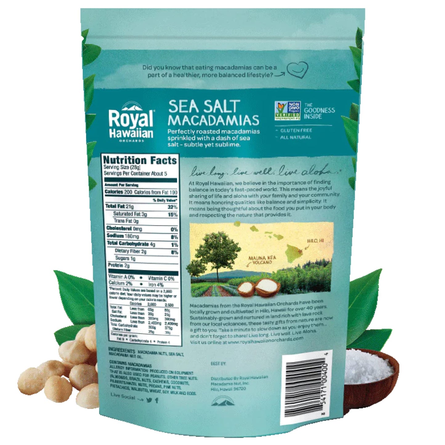 Rho Macadma Nut Sea Salt ( 6 X 4 Oz   )
