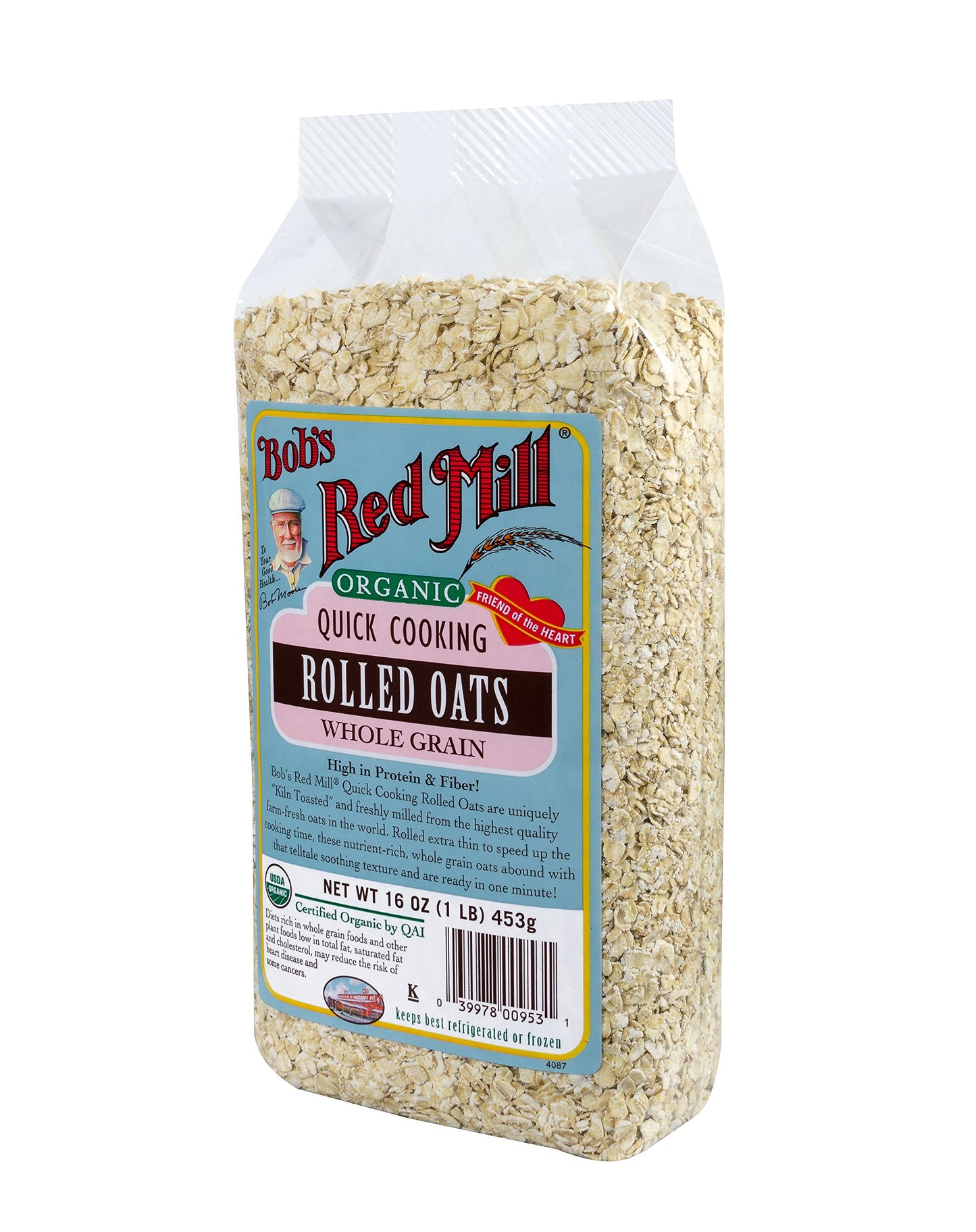 Bob'S Red Mill Organic Oats Rolled Quick, 16 Ounce (Pack Of 4)