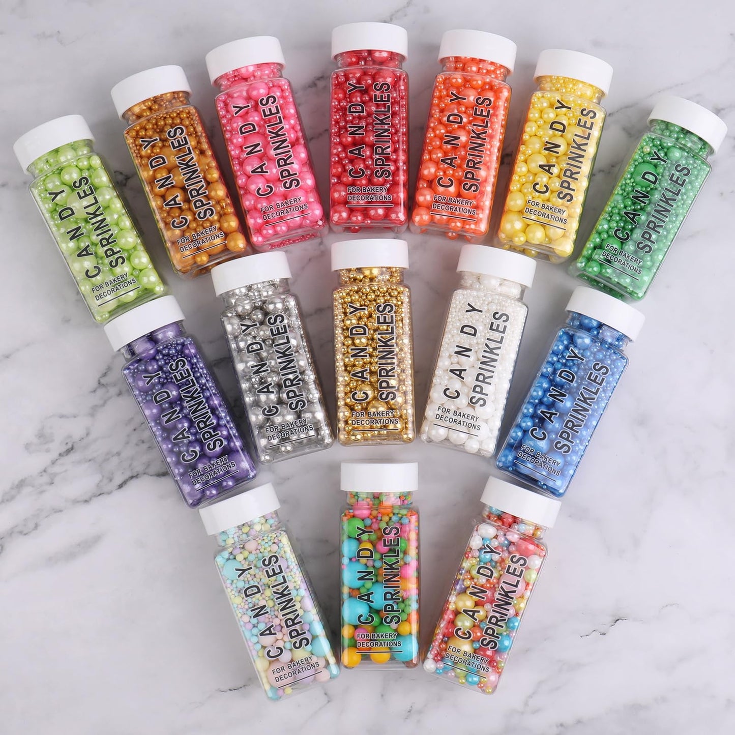 Sprinkles For Cake Decorating, Rainbow Pearl Sprinkles Mix For Ice Cream, Cupcake, Baking, Cookies, Cake Toppings