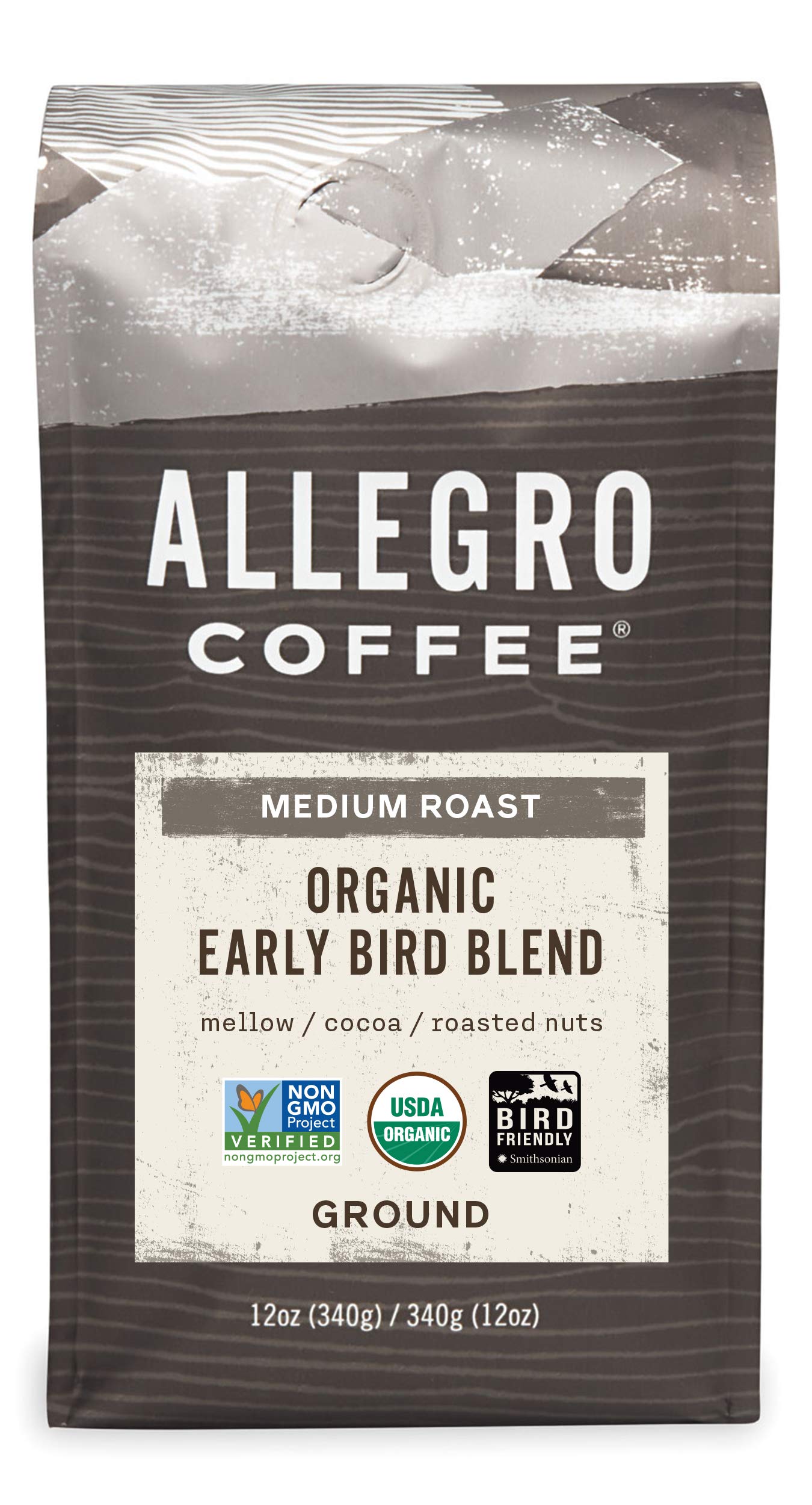 Allegro Coffee Organic Early Bird Blend Ground Coffee, 12 Oz