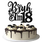 Rsstarxi Cake Topper Black Star Glitter 18th Birthday Decorations, Model XM1222-18, Perfect for Celebrating Cheers to 18 Years