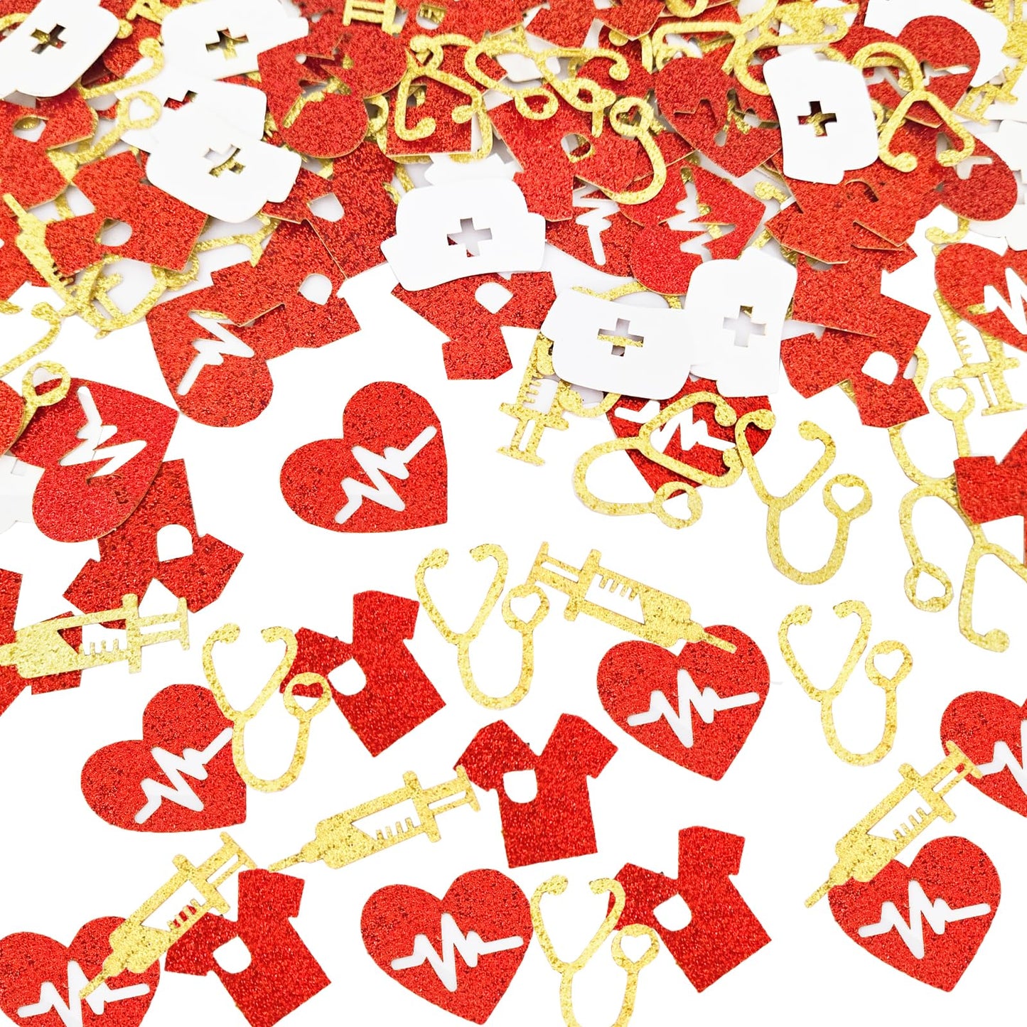 500 Pcs Nurse Glitter Confetti Decorations Nurse Graduation Decorations for Nurse Grad Party Medical RN Theme Party Supplies