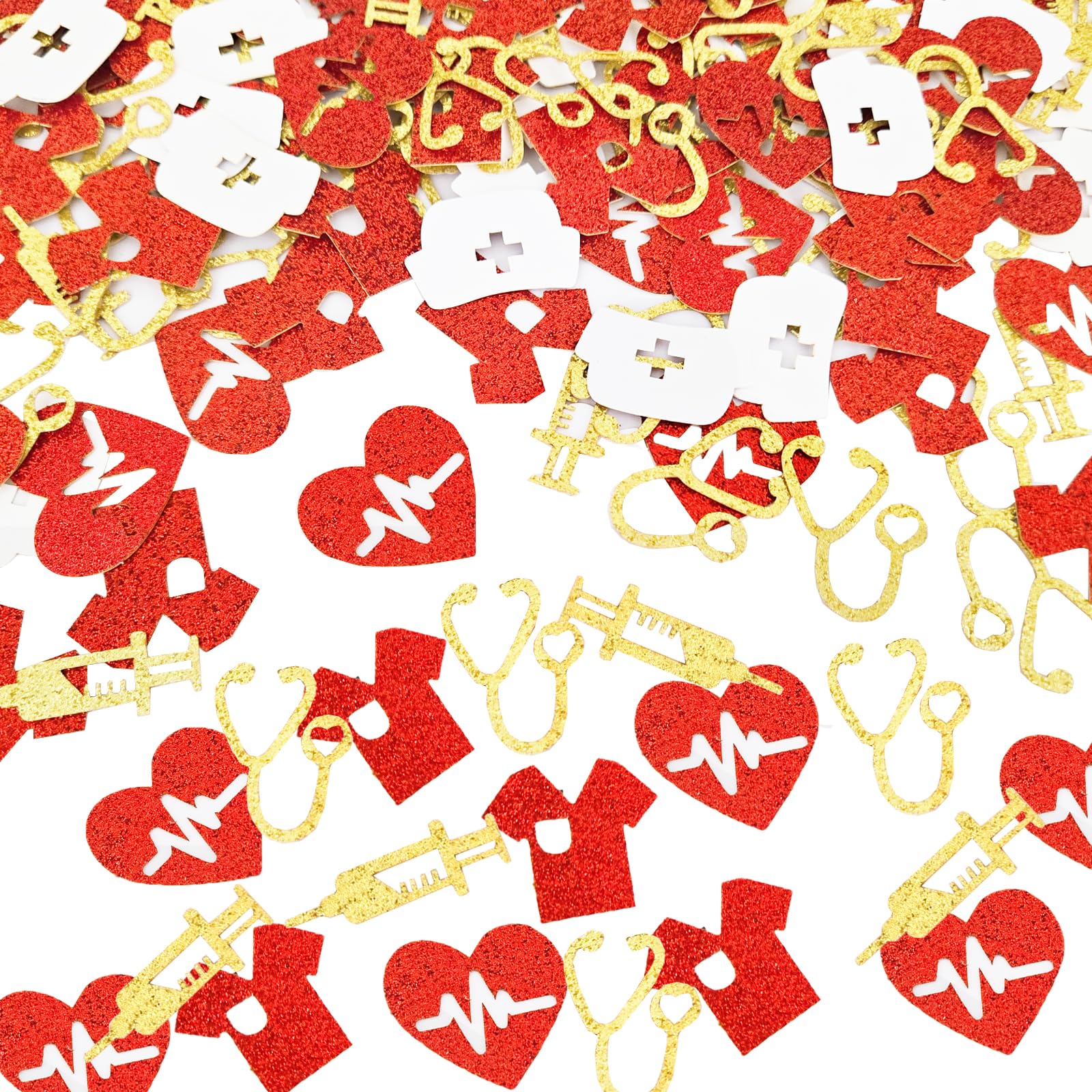 500 Pcs Nurse Glitter Confetti Decorations Nurse Graduation Decorations for Nurse Grad Party Medical RN Theme Party Supplies