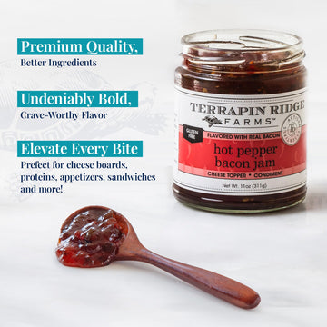 Terrapin Ridge Farms Hot Pepper Bacon Jam, 10.5 Ounce Jars, Pack of 6