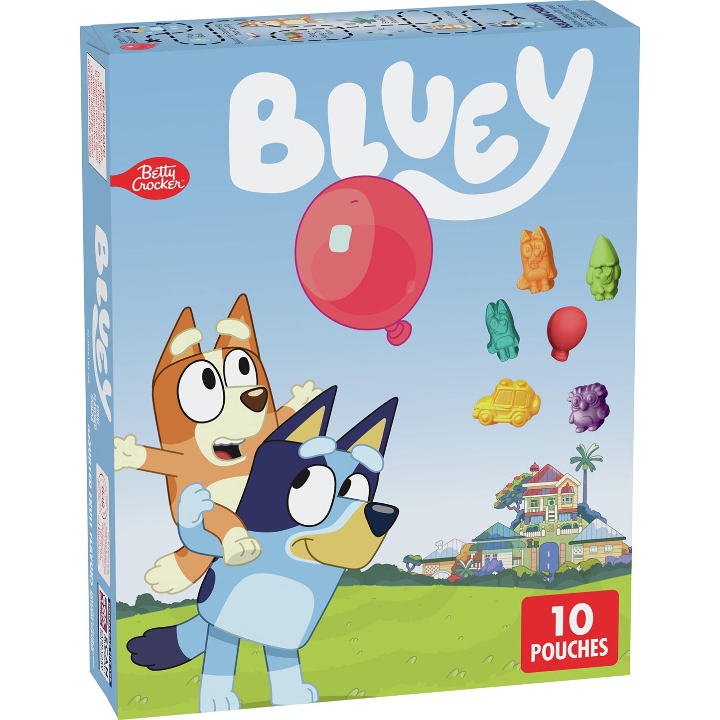 Betty Crocker Bluey Fruit Flavored Snacks, Treat Pouches, Gluten Free, 10 Ct