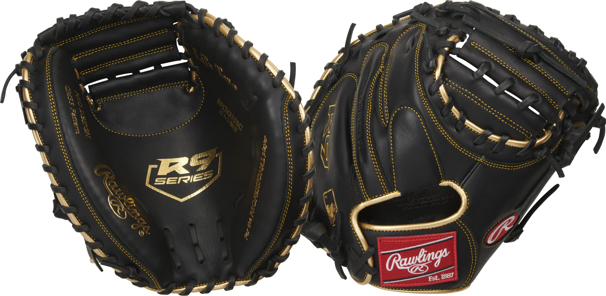 Rawlings  R9 Baseball Catchers Mitt  325 1-Piece Solid Web  Right Hand Throw