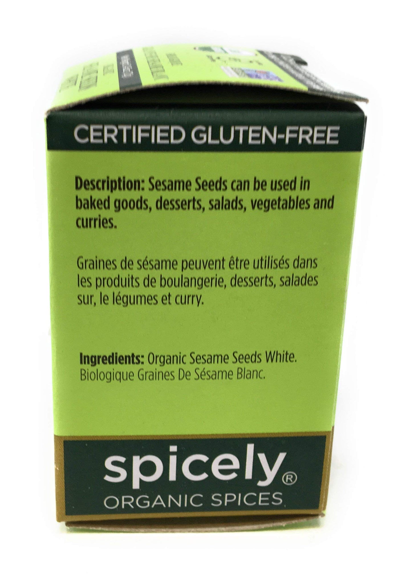 SPICELY Organic White Sesame Seeds, 0.45 OZ