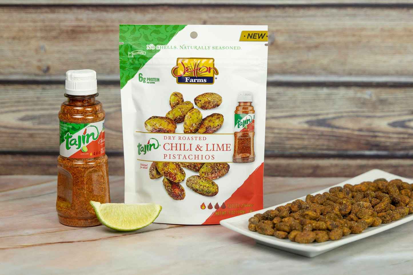 Setton Farms Pistachios 20 Oz | Tajin Clasico Chili Lime Seasoned | Non-GMO, Gluten Free, Vegan, Kosher, No Shells