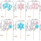 24 Pcs Snowflake Boy Or Girl Cupcake Toppers Glitter He Or She Snoweflake Cupcake Picks Gender Reveal Cake Decorations For Winte
