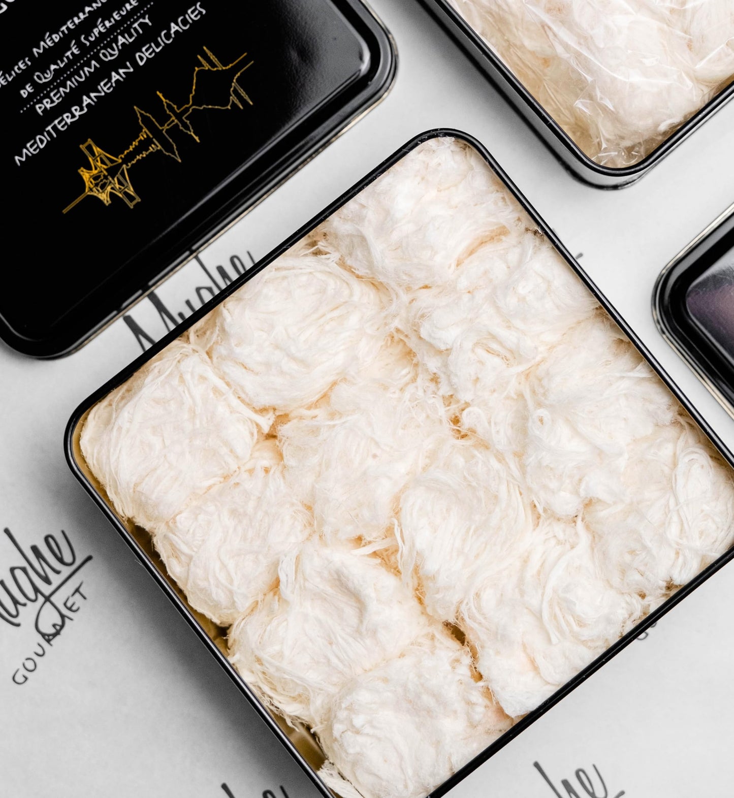 MUGHE GOURMET Turkish Cotton Candy Pismaniye Gift Box - 12 Fluffs, Exquisite Confectionery, Perfect for Gifting