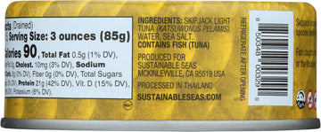 SUSTAINABLE SEAS Chunk Light Tuna In Water, 5 OZ
