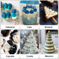 Huebeaty 6-in-1 Metallic Silver Cake Pearls Sprinkles, 180g - Silver Galaxy Star Sprinkles for Cake, Cupcakes, Cookies, Ice Cream