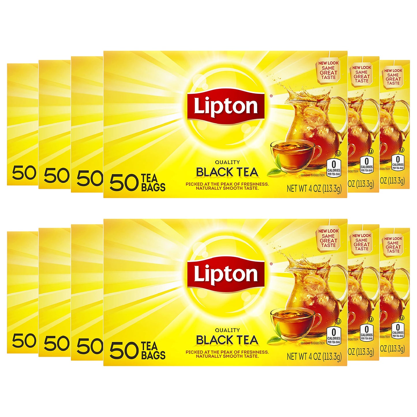 Lipton Tea Bags, Iced or Hot Black Tea, 50 Count (Pack of 12), Model 84154494