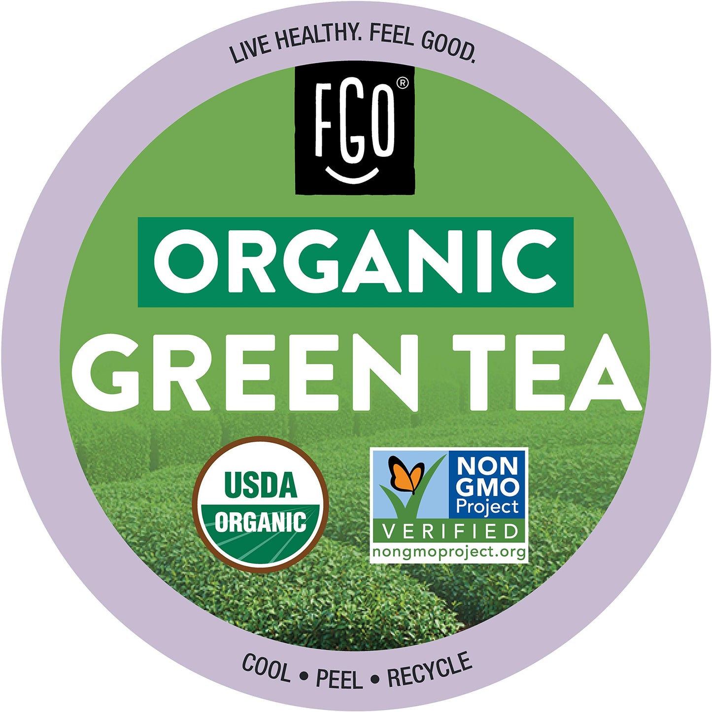 FGO Organic Green Tea K-Cup Pods, Non-GMO, Recyclable, Naturally Caffeinated, 24 Count