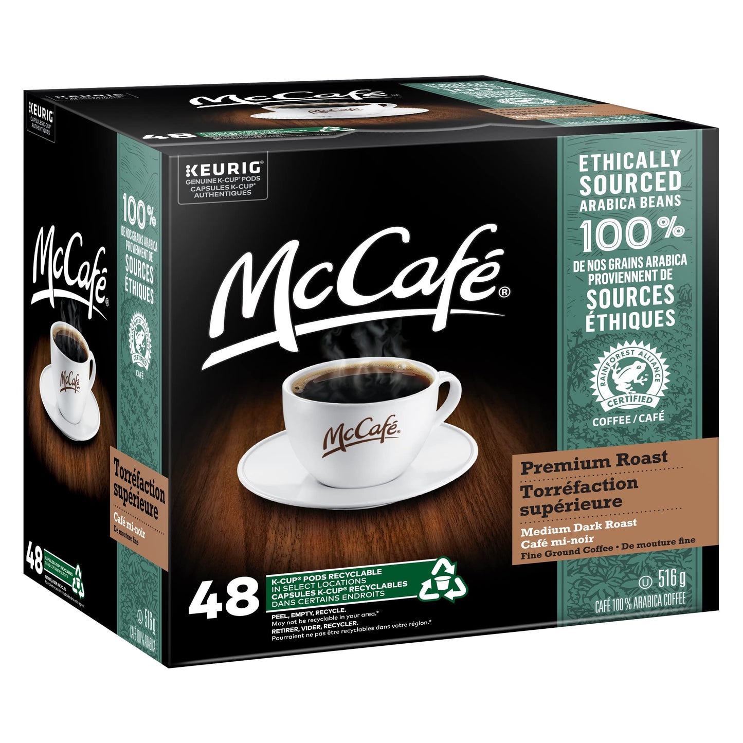McCafé Premium Medium Dark Roast K-Cup Coffee Pods, 48 Count, Ethically Sourced for Keurig Coffee Makers