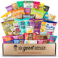 Deluxe Vegan Snacks Care Package: Delicious Vegan Jerky, Protein Bars, Cookies, Chips, Puffs, Fruit & Nuts, Healthy Gift Basket