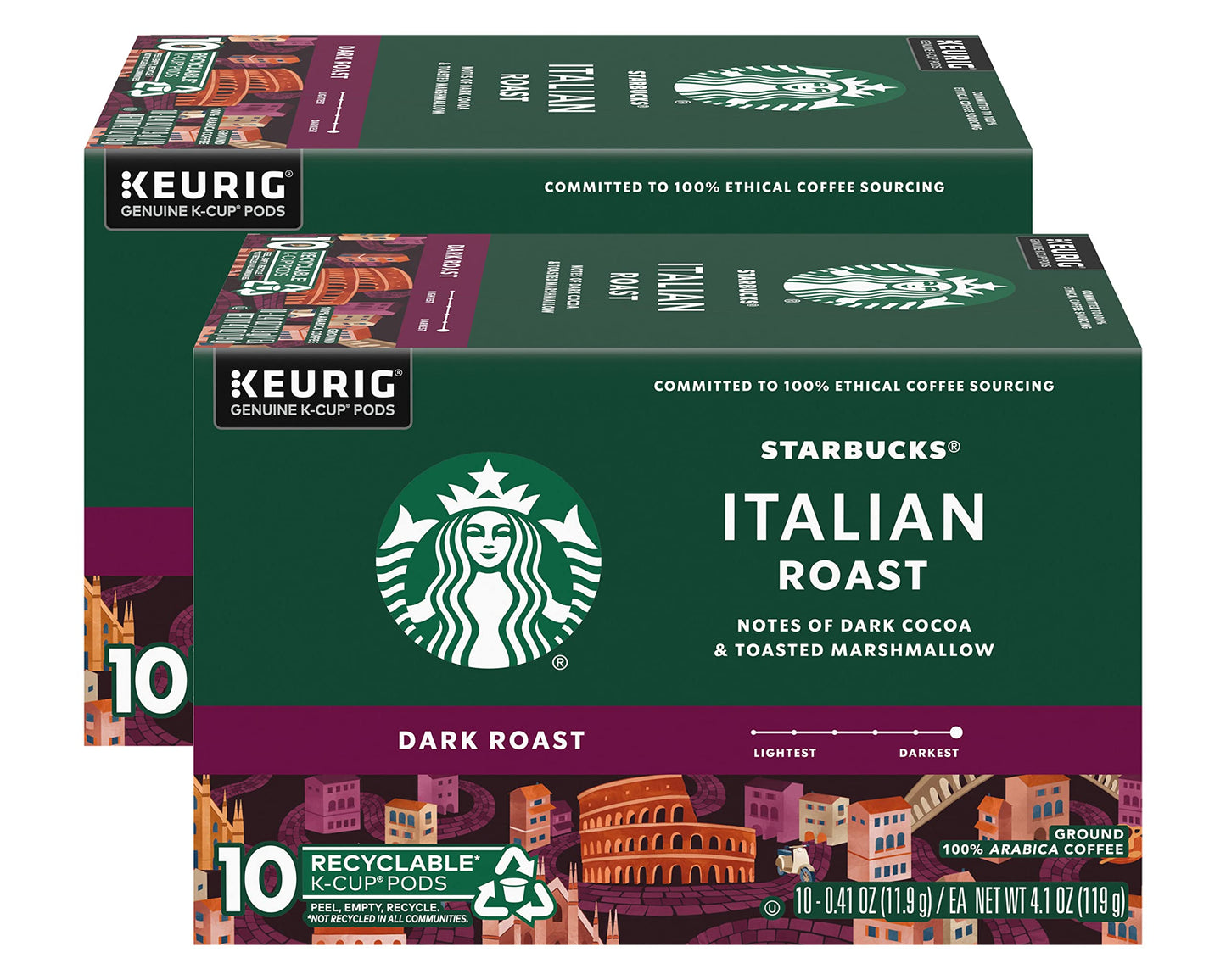 Starbucks Coffee K-Cup Pods, Italian Roast Coffee, Dark Roast, 100% Ground Arabica Coffee, Keurig Genuine K-Cup Pods, 10 CT K-Cu